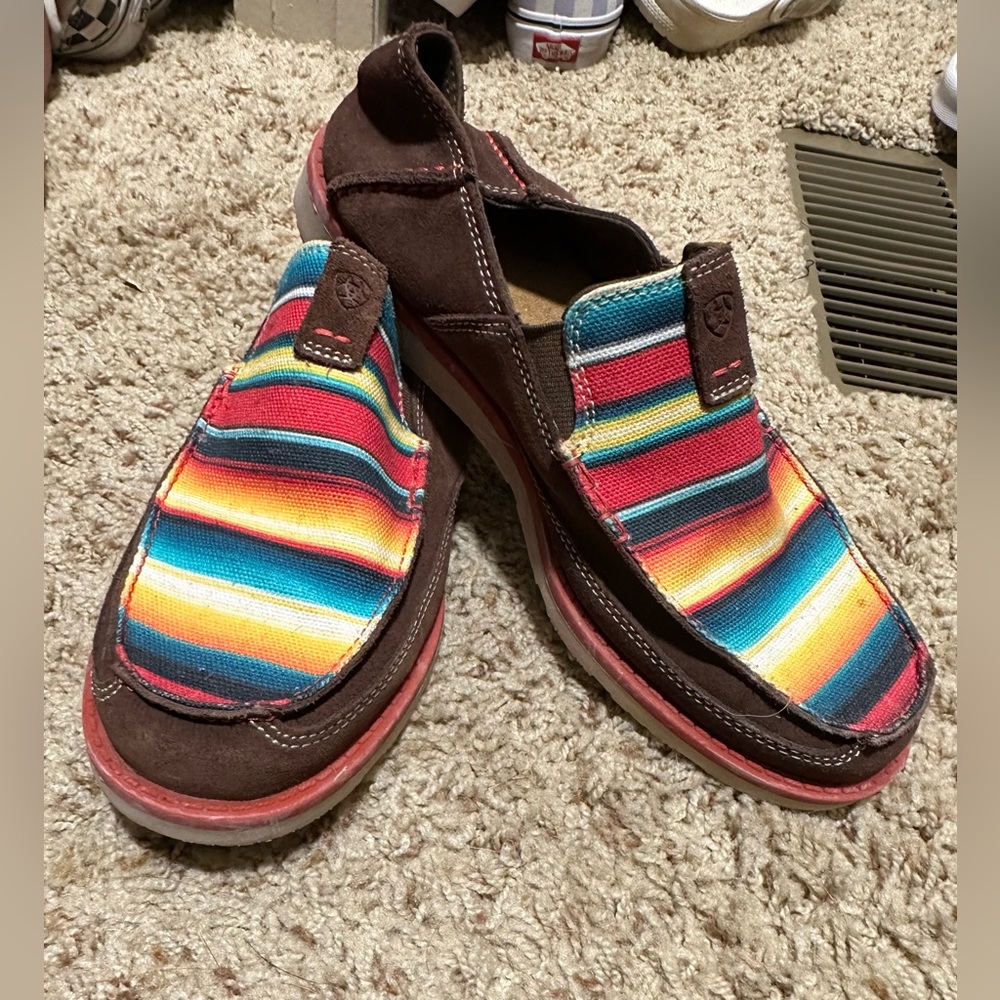 Ariat slip-ons, size 6 women’s. Worn a few times.